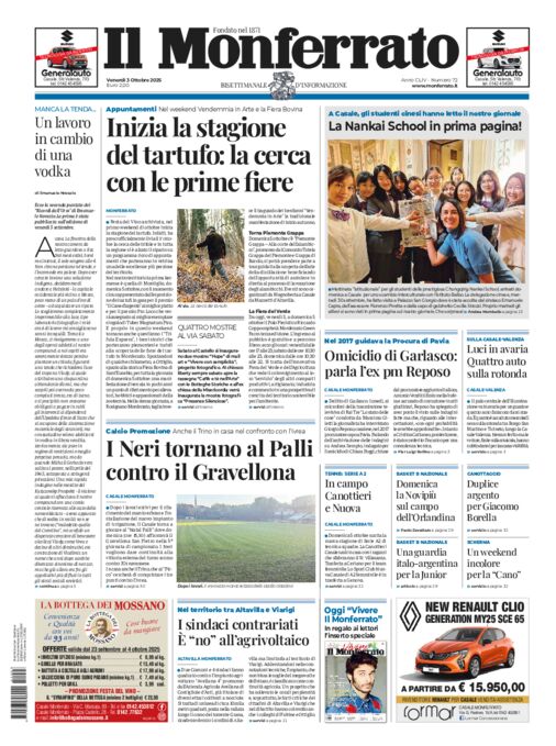 Il Monferrato - Edizione 72 del 03/10/2025